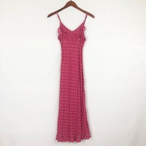 Rollas Shelley Emmylou Midi Dress Magenta‎ Pink Floral Size XS